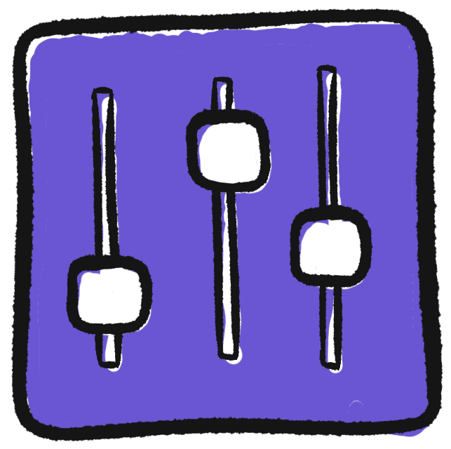 Illustration of a mixing console