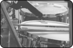 Close up of drum kit
