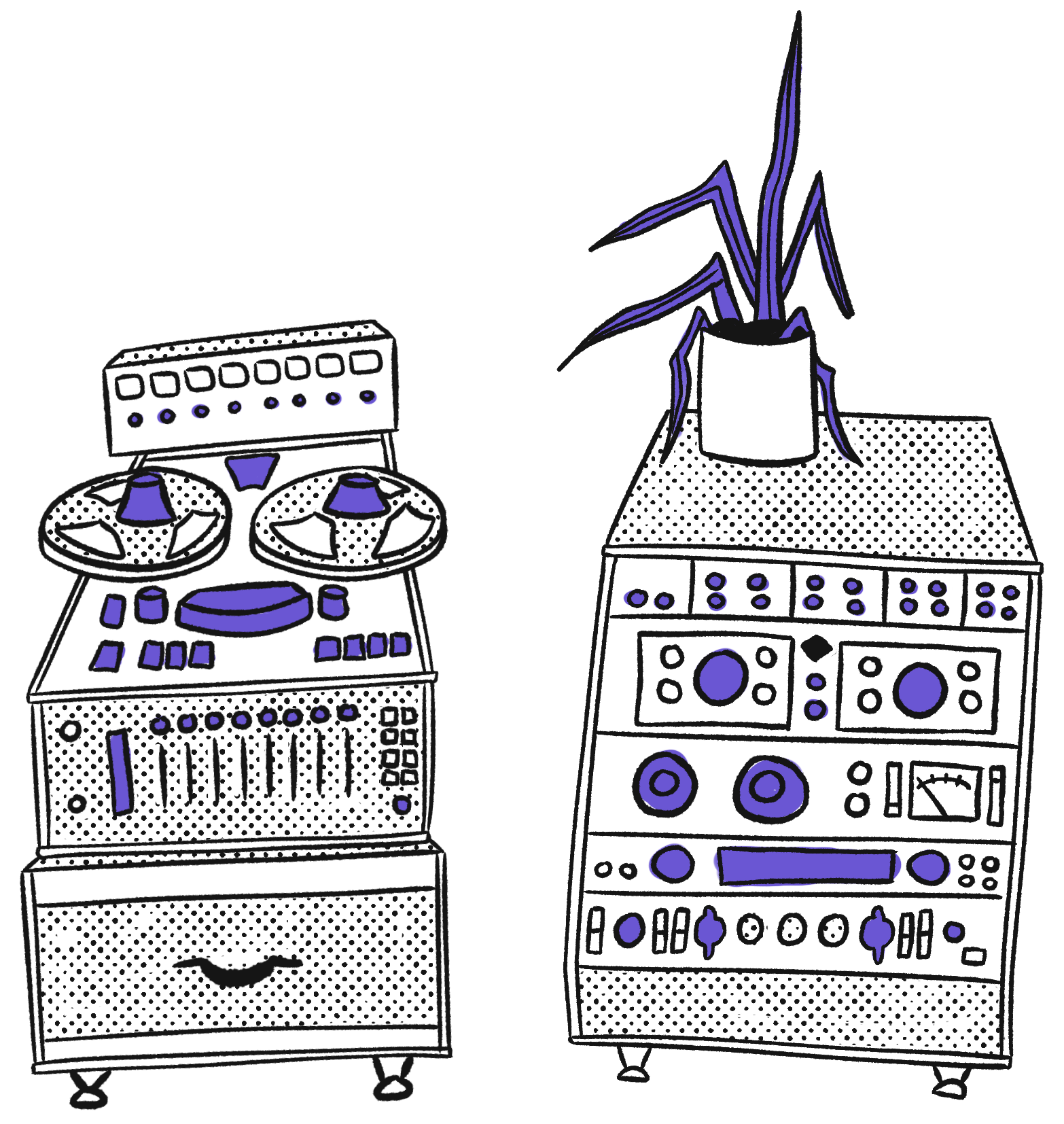 Illustration of studio gear
